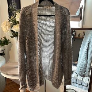 Gray Open-Knit Women's Sweater